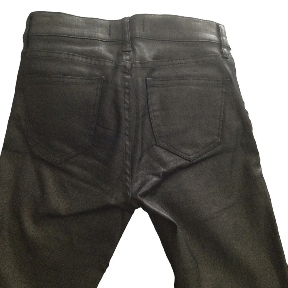 Madewell‎ Skinny Skinny Moto Black Coated Jeans